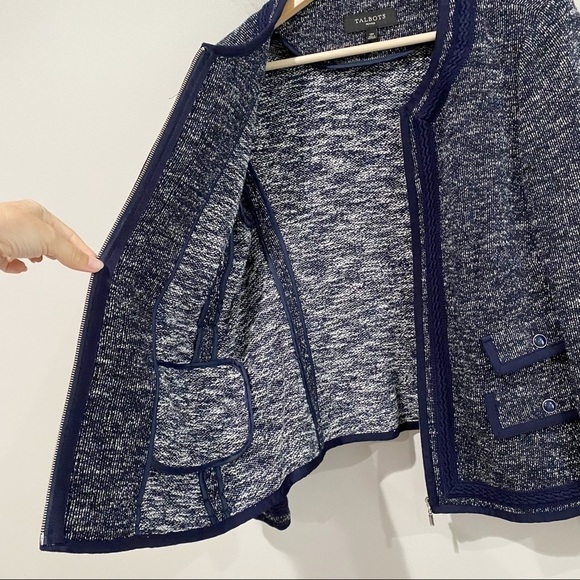 TALBOTS Navy Blue Tweed Blazer, Size 12 Petite - Picture 4 of 8